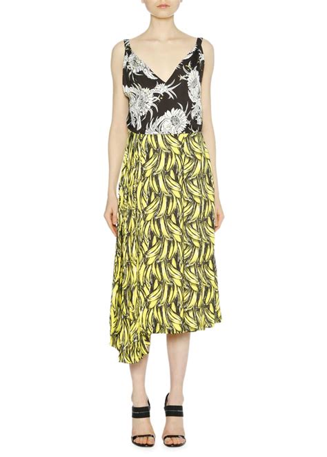 prada evening dress 2015|Prada banana print dresses.